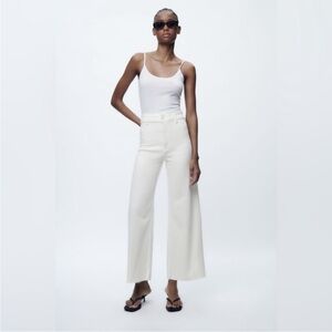 Zara Marine Wide-Leg Pants White